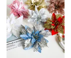 12pcs Christmas Simulation Flower Poinsettia Christmas Flower