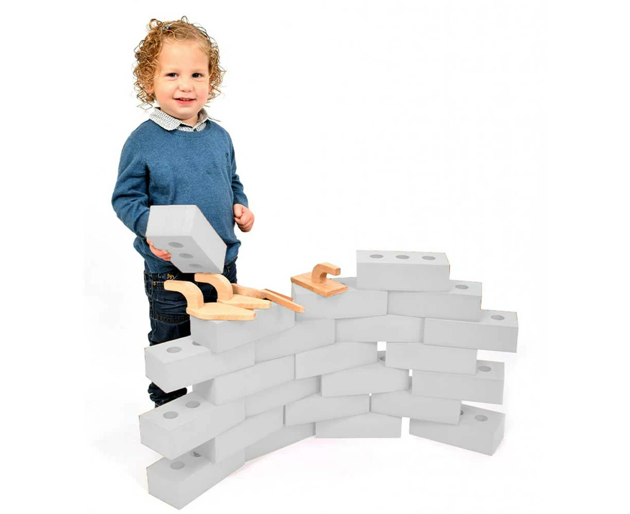 Little Tradies White Foam Toy Building Bricks Set (Set of 25) --