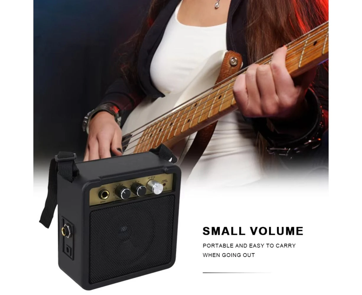 Mini Guitar Amp Speaker Portable Acoustic Guitar Amplifier 5W Low-power Consumption with Back Clip Adjustable volume Electric Bass Speaker