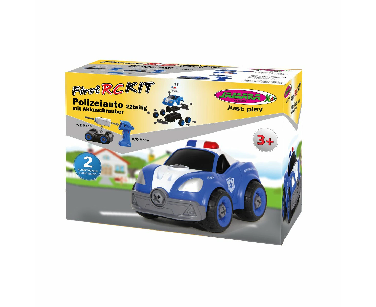 Police Car First RC Kit | 22 Parts with Cordless Screwdriver | Perfect for Creative Kids | Ideal Christmas Present