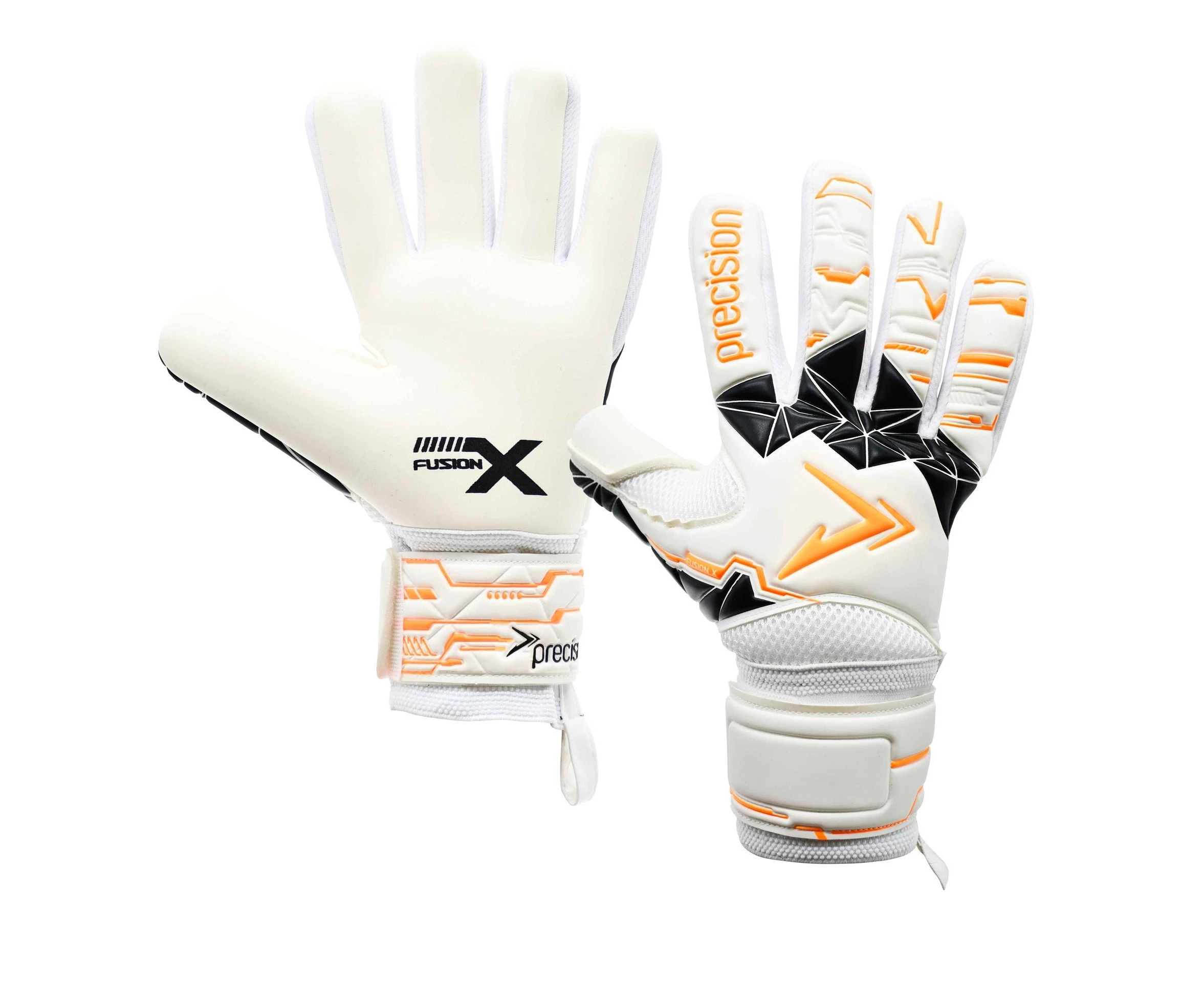 Precision Unisex Adult Fusion X Negative Replica Goalkeeper Gloves (White/Fluorescent Orange/Black) - RD3714