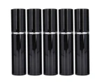 Aluminum Refillable Perfume Spray Bottle Portable Empty Perfume Atomizer 10ml x 5pcsBlack