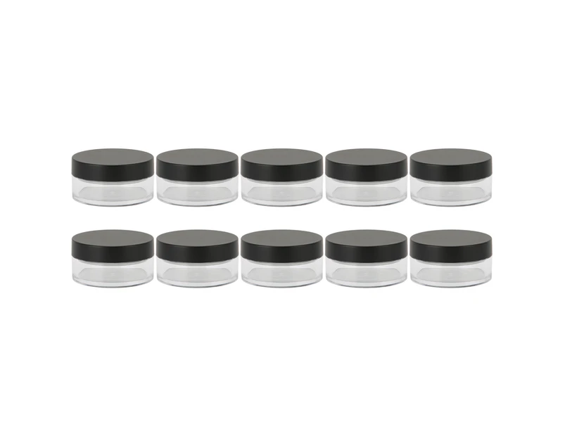 10PCS Loose Powder Jars Plastic Cosmetic Sample Containers Empty Box Circular Portable