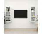 vidaXL Wall-mounted TV Cabinets 2 pcs High Gloss White Engineered Wood