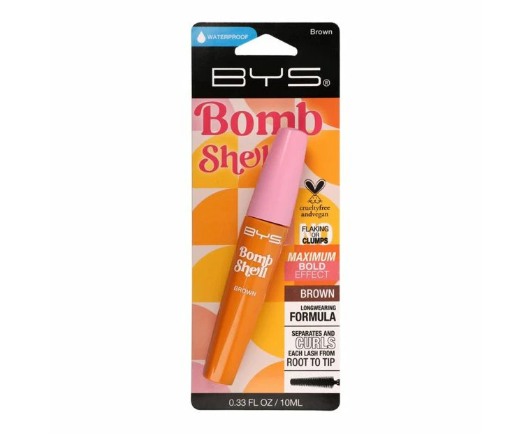 BYS Bomb Shell Waterproof Mascara 10ml - Brown