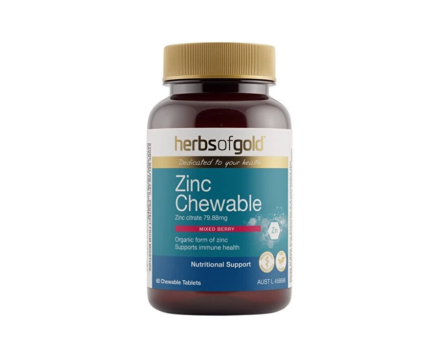 Herbs of Gold Zinc Chewable Mixed Berry 60t