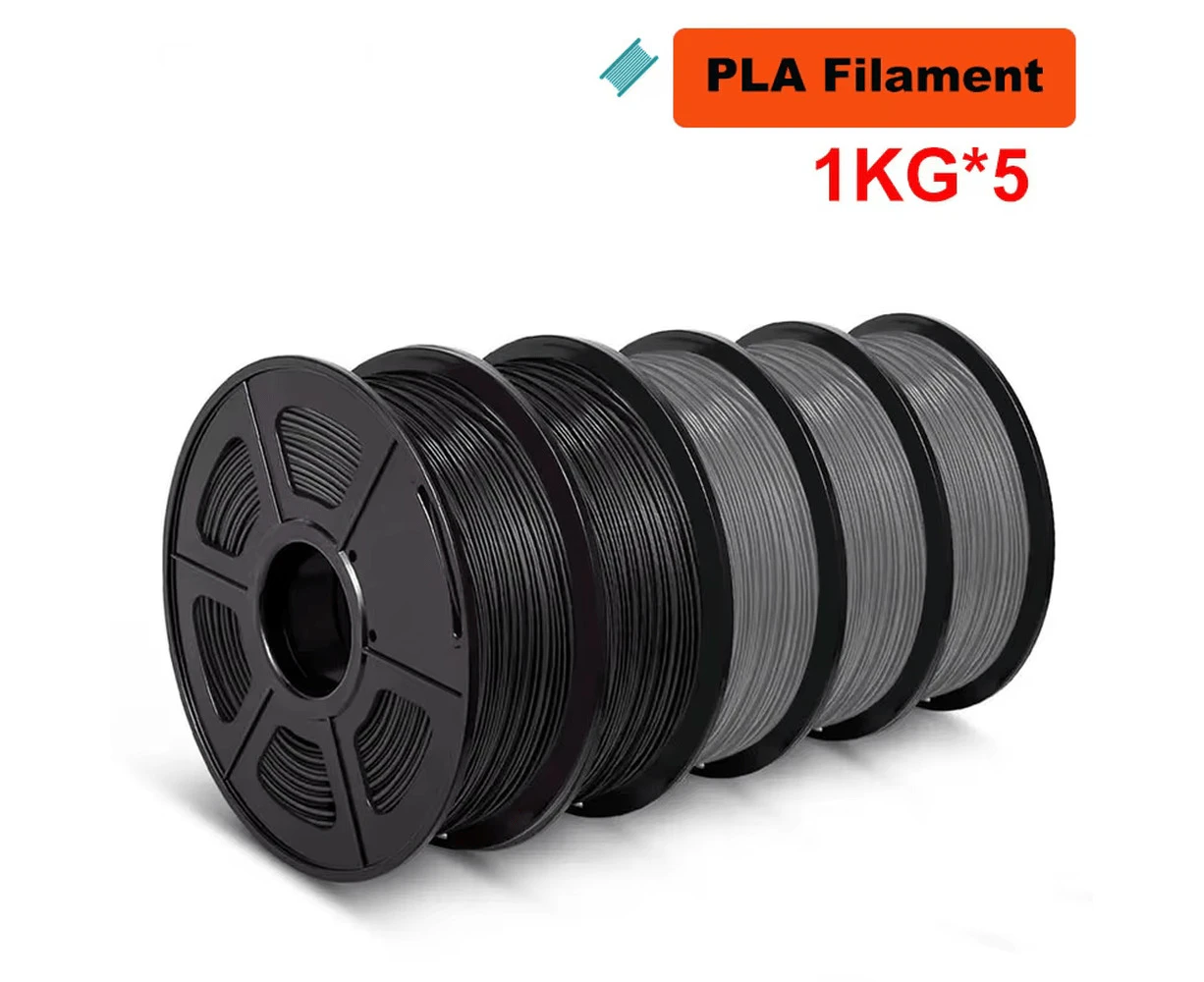 5KG 3D Printer Filament PLA/PLA+ PETG ABS (PLA 2BK 3GY)