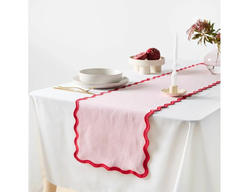 Pink and Red Wavy Table Runner - Anko