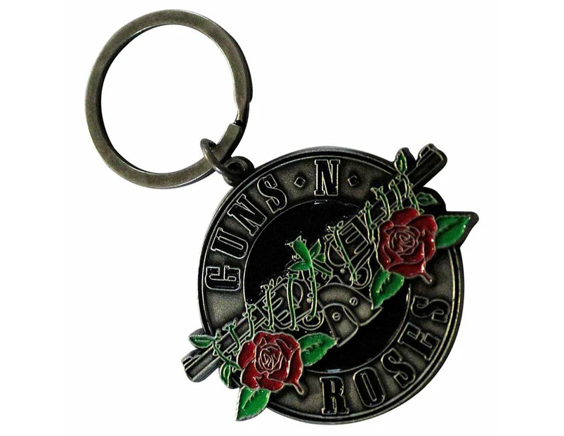 Guns N' Roses Silver Circle Band Logo Keychain