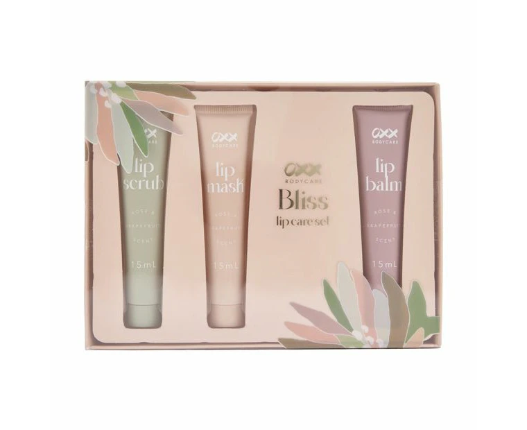 Bliss Lip Care Set, Rose and Grapefruit Scent - OXX Bodycare