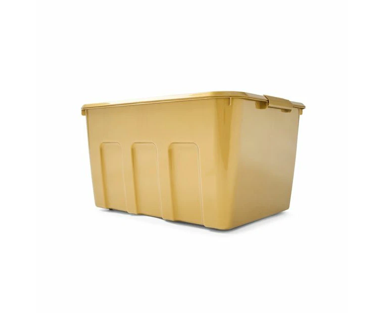 80L Christmas Storage Tub on Wheels, Gold Look - Anko