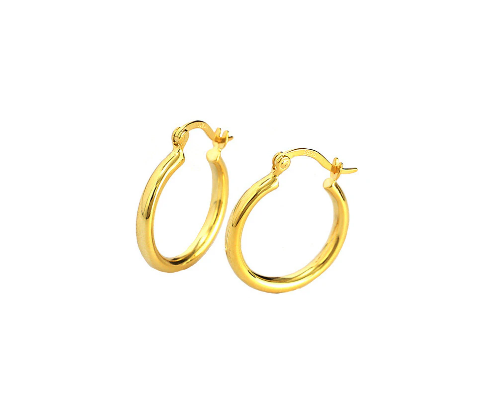 Large Huggie Hoop Earrings Gold