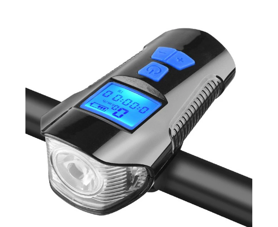 Rechargeable Bike Light with Speedometer Odometer Riding Night Light