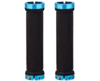 1 Pair of Rubber Bike Handlebar Grips with Locking Clamps Comfortable Non-Slip Bicycle Hand Grips