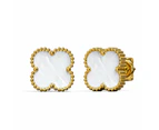 White Clover Stud Earrings