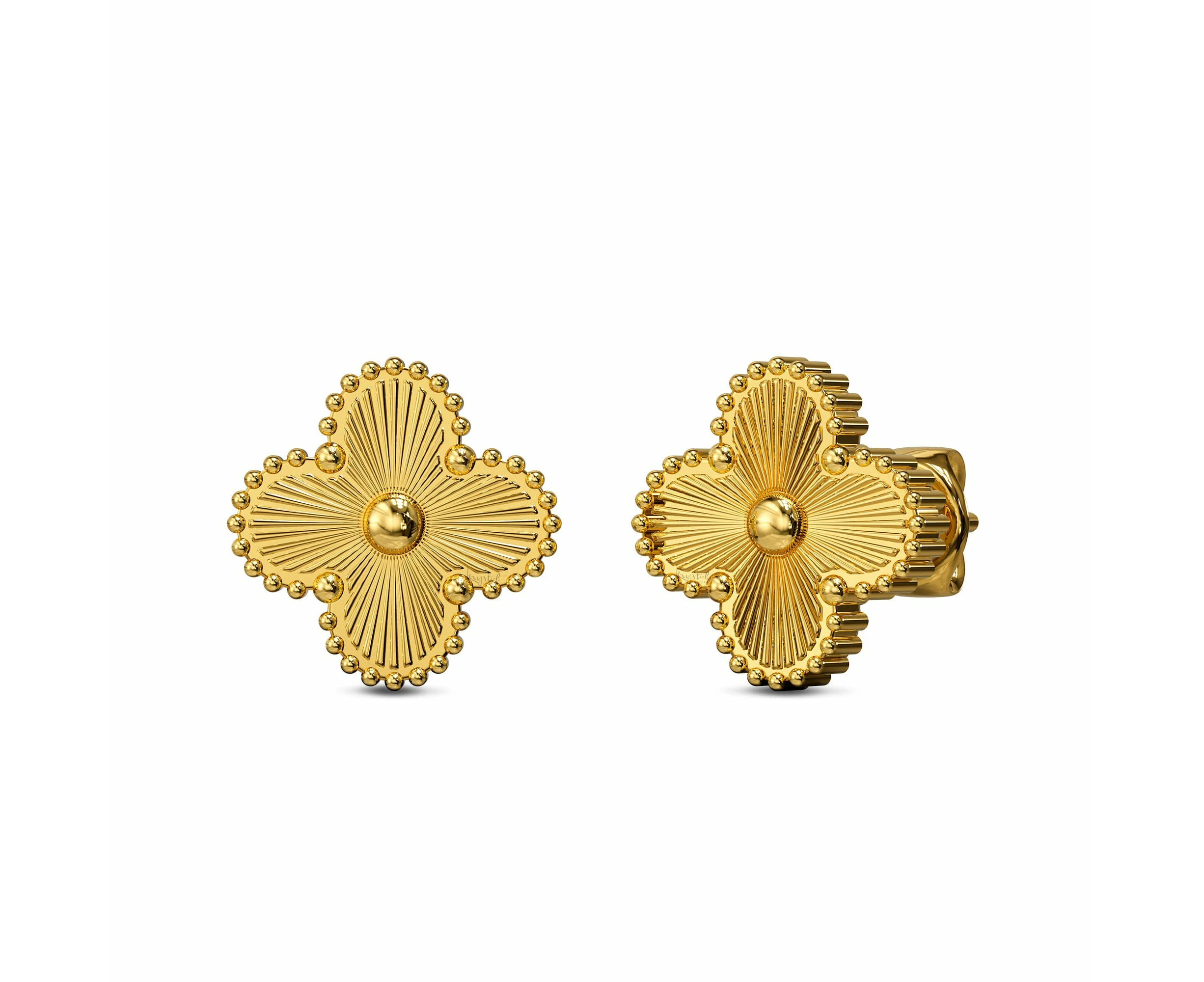 Golden Clover Stud Earrings