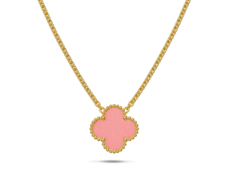 Pink Clover Necklace