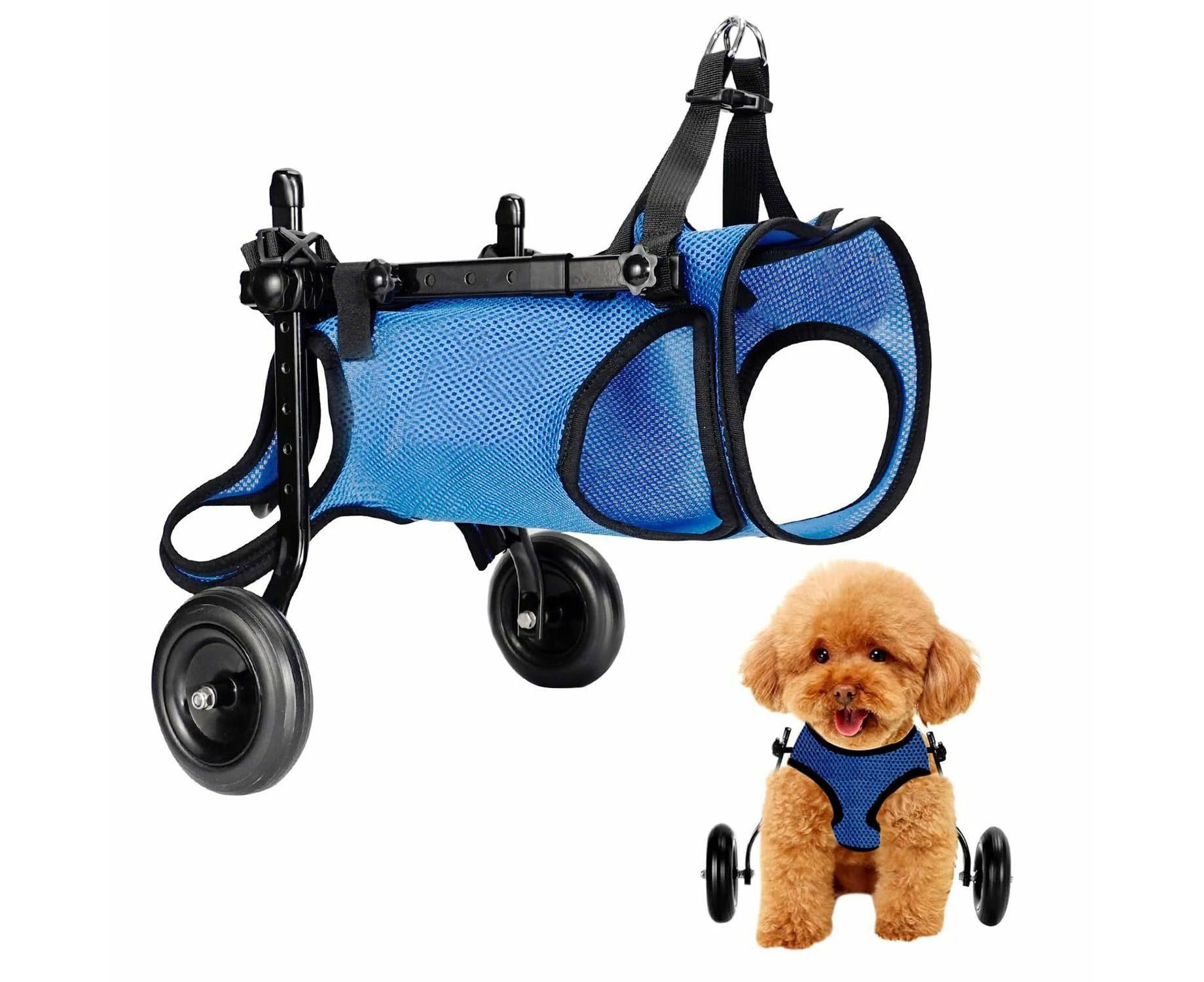 Dog Wheelchair for Back Legs,Dog  Cart  Wheelchair with Disabled Hind Legs Walking Small Pets Hind Limbs,Dog Carts with Wheels,Light Weight,Size:S