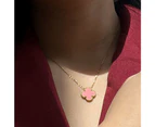 Pink Clover Necklace