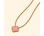 Pink Clover Necklace