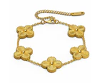 Boxed Golden Clover Necklace and Bracelet Set