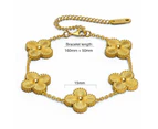 Boxed Golden Clover Necklace and Bracelet Set