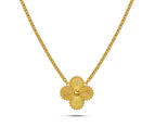 Boxed Golden Clover Necklace and Earrings Set