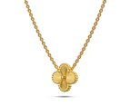 Boxed Golden Clover Necklace and Earrings Set