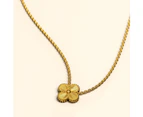 Boxed Golden Clover Necklace and Earrings Set