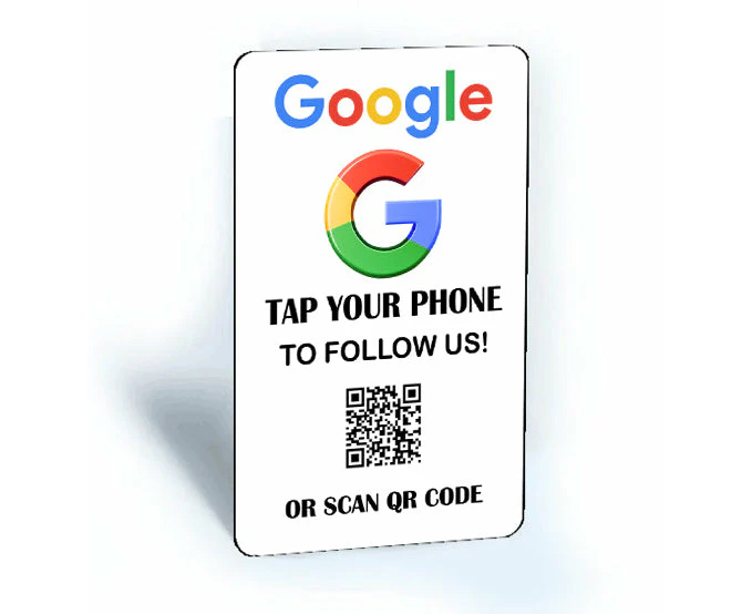 Tap and Share Smart NFC Google Connect & Review Card + QR code