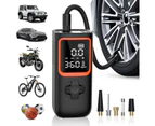 150 PSI Cordless Air Pump, 6000mAh Battery, LED Light, 2X Faster Inflation for Car, Bike (Black)