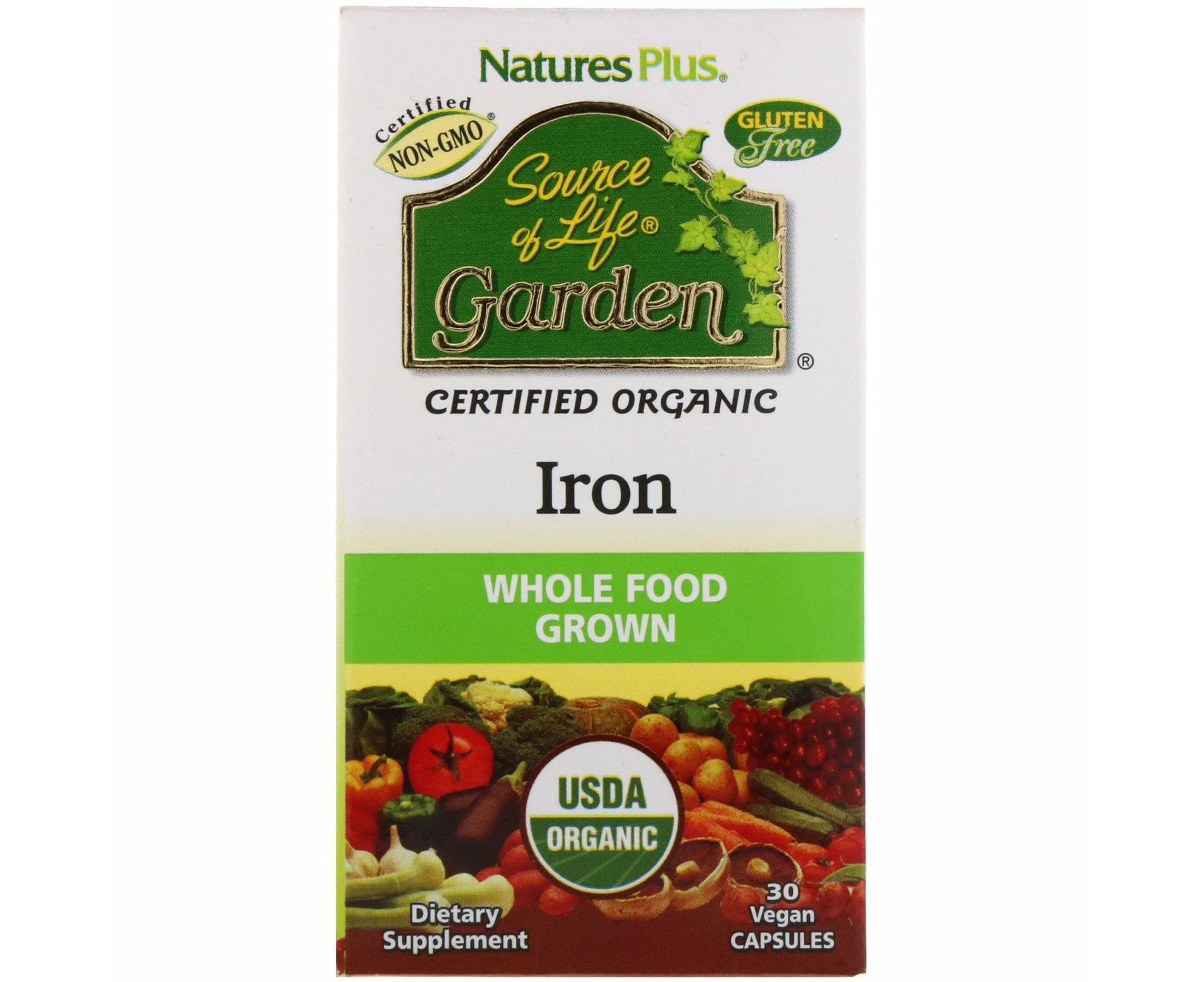 Nature's Plus, Source of Life Garden, Iron, 30 Vegan Capsules