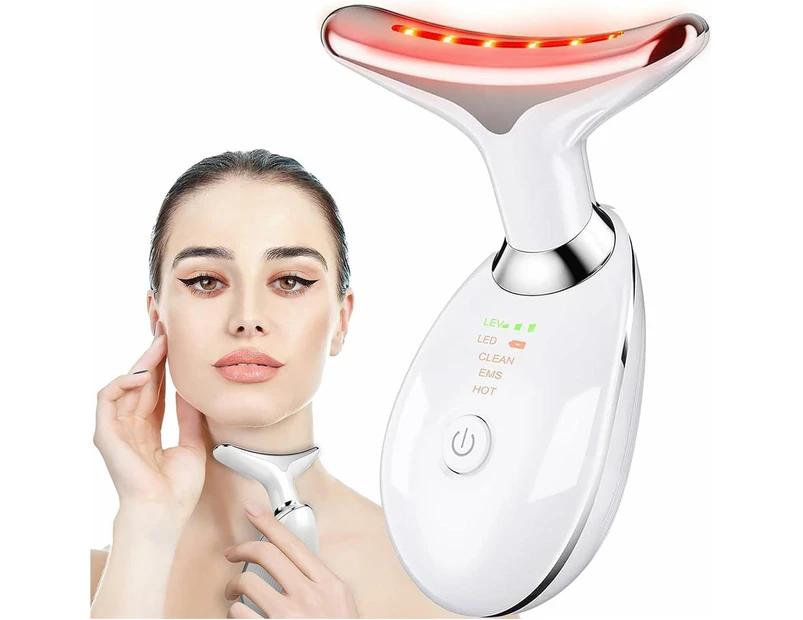 Vibration Lily Face Neck Massager Face Sculpting Tool Triple-Action Wrinkle Remover Skin Rejuvenation Device with Thermal