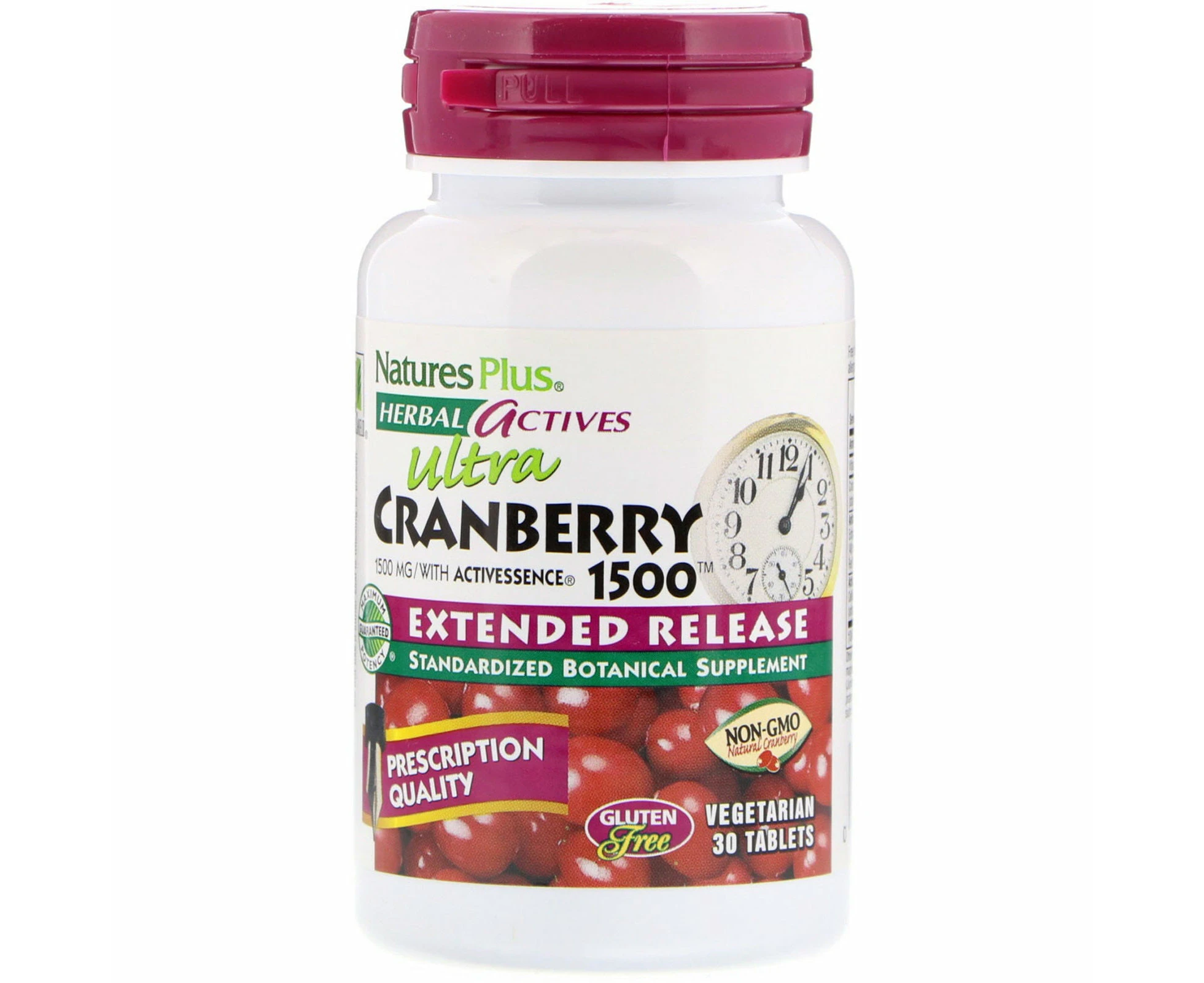 Nature's Plus, Herbal Actives, Ultra Cranberry 1500, 1,500 mcg, 30 Vegetarian Tablets