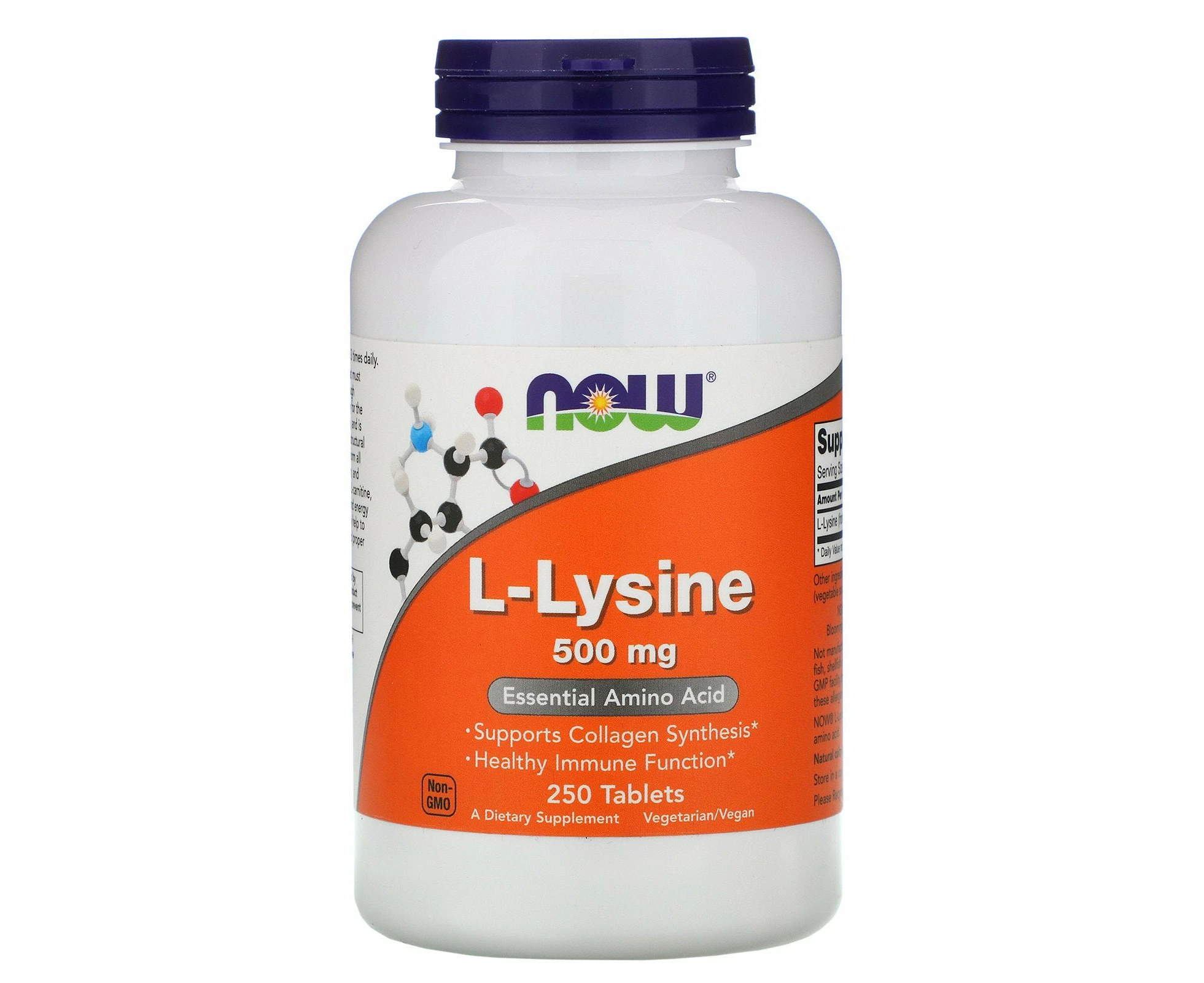 Now Foods, L-Lysine, 500 mg, 250 Tablets