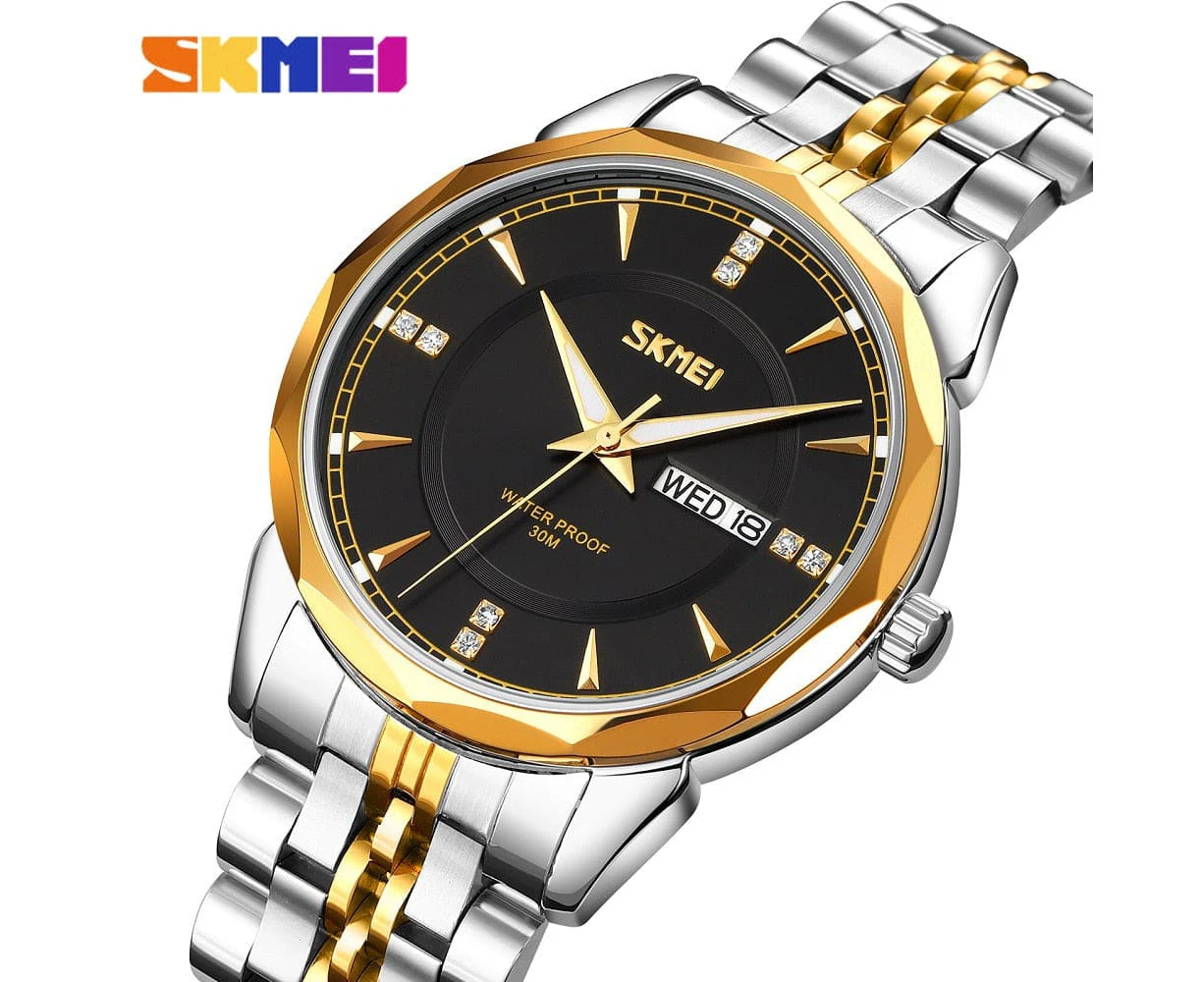 Luxury Gold Men Quartz Stainless Steel Casual Wrist Watch Top Brand Mens