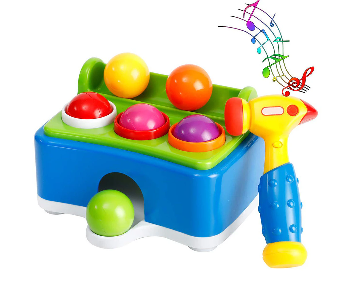 Nehlobo Baby Kids Hitting Toy Music Lighting Hammer Hitting Ball Putting Intelligence Exercise Strength Training Kids Gift