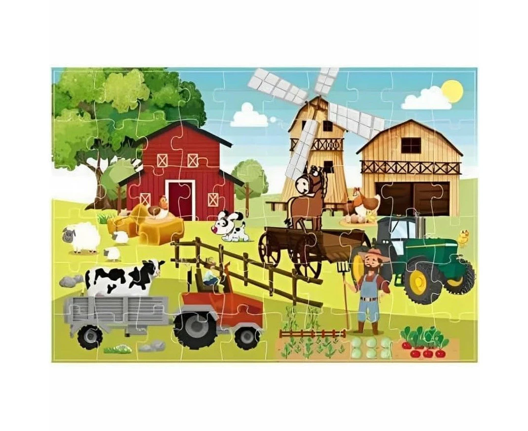 Large Puzzle Perfect For Learning And Fun (happy Farm Theme) 60 Piece