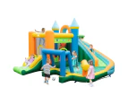 Costway Water Park Inflatable Water Slide Jumping Castle Splash Pool Swimming w/Dual Slidses