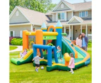 Costway Water Park Inflatable Water Slide Jumping Castle Splash Pool Swimming w/Dual Slidses