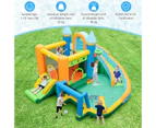 Costway Water Park Inflatable Water Slide Jumping Castle Splash Pool Swimming w/Dual Slidses