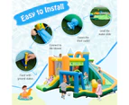 Costway Water Park Inflatable Water Slide Jumping Castle Splash Pool Swimming w/Dual Slidses