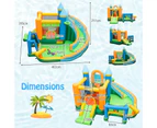 Costway Water Park Inflatable Water Slide Jumping Castle Splash Pool Swimming w/Dual Slidses