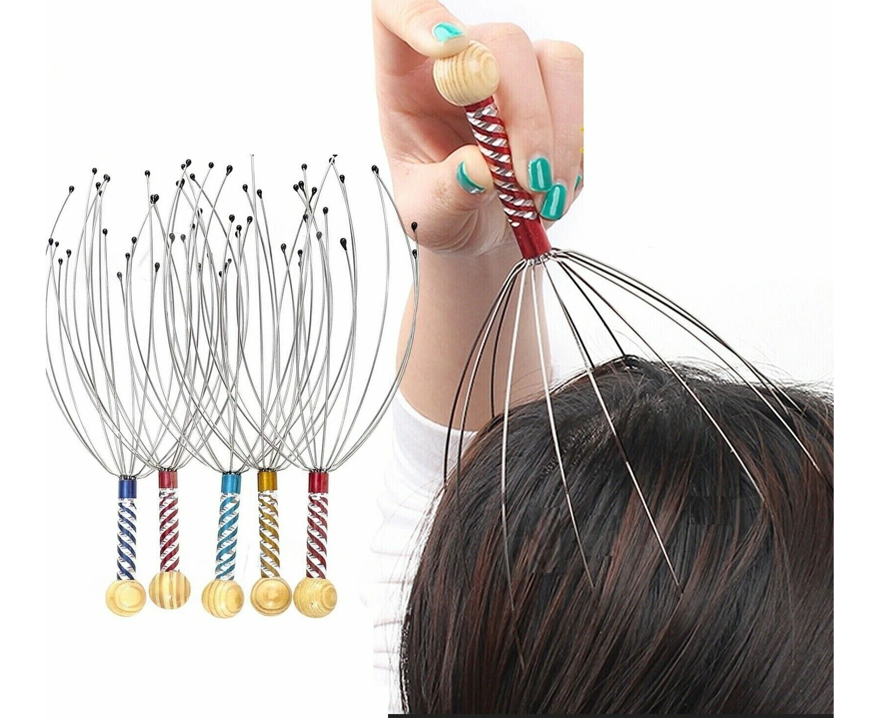 Neck Head Massager Scalp Equipment Tool Revive Stress Relax Octopus Massager