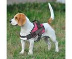 No-Pull Reflective Adjustable Dog Harness Dog Vest with Handle for Outdoor Walking-S-Rose red