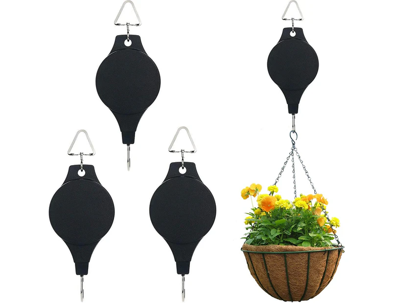 Adjustable Plant Pulley Retractable Hanging Planters Flower Basket Hook Hanger for Gardening Pot and Outdoor Birds Feeders