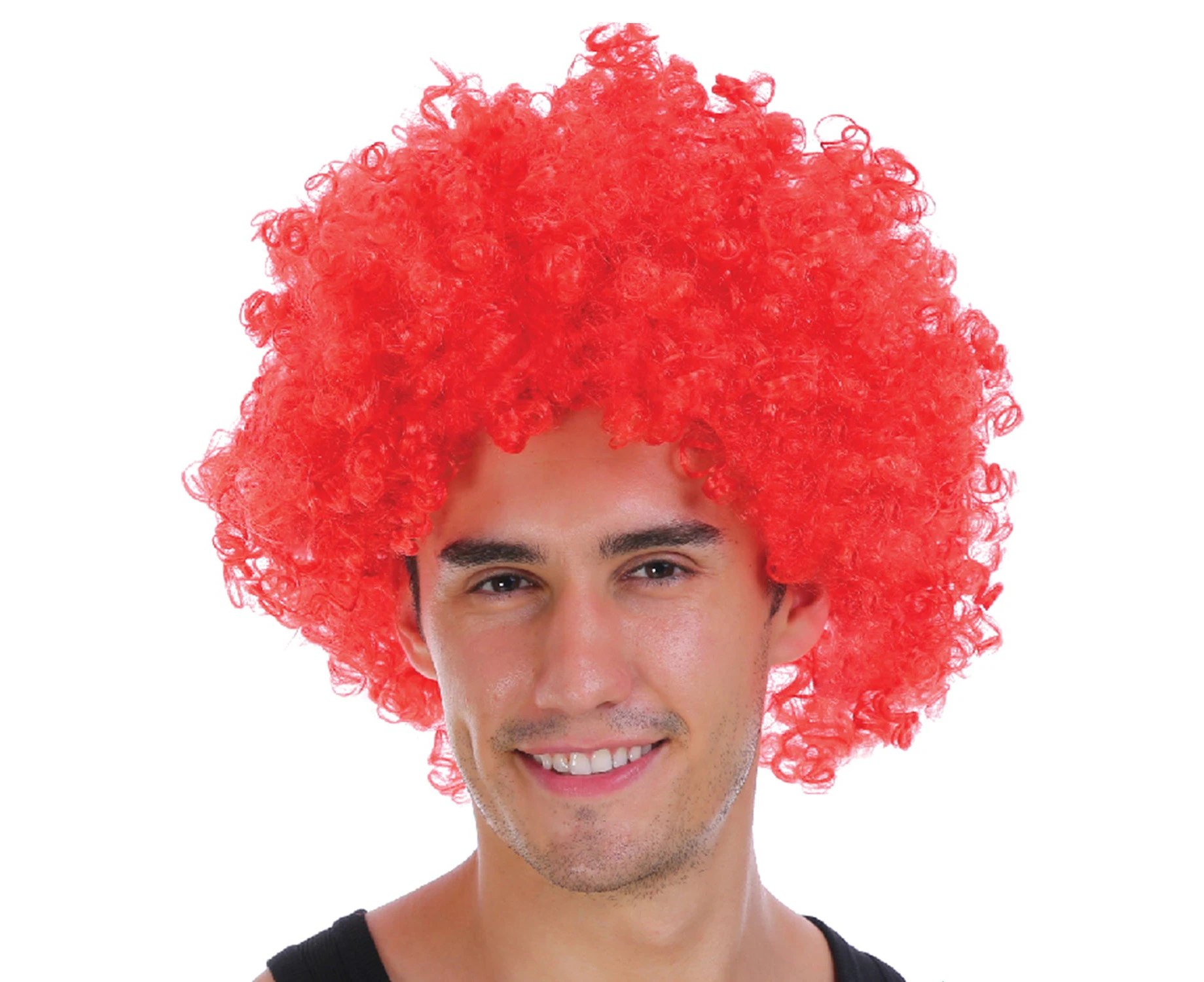 Deluxe Afro Wig Curly Hair Headwear Costume - Red