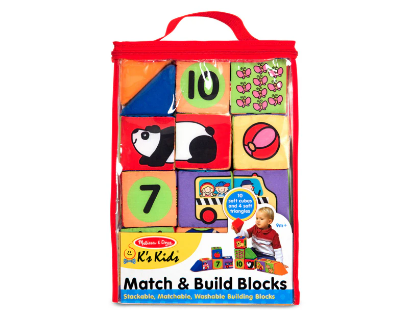 Melissa & Doug K's Kids Match & Build Blocks Playset