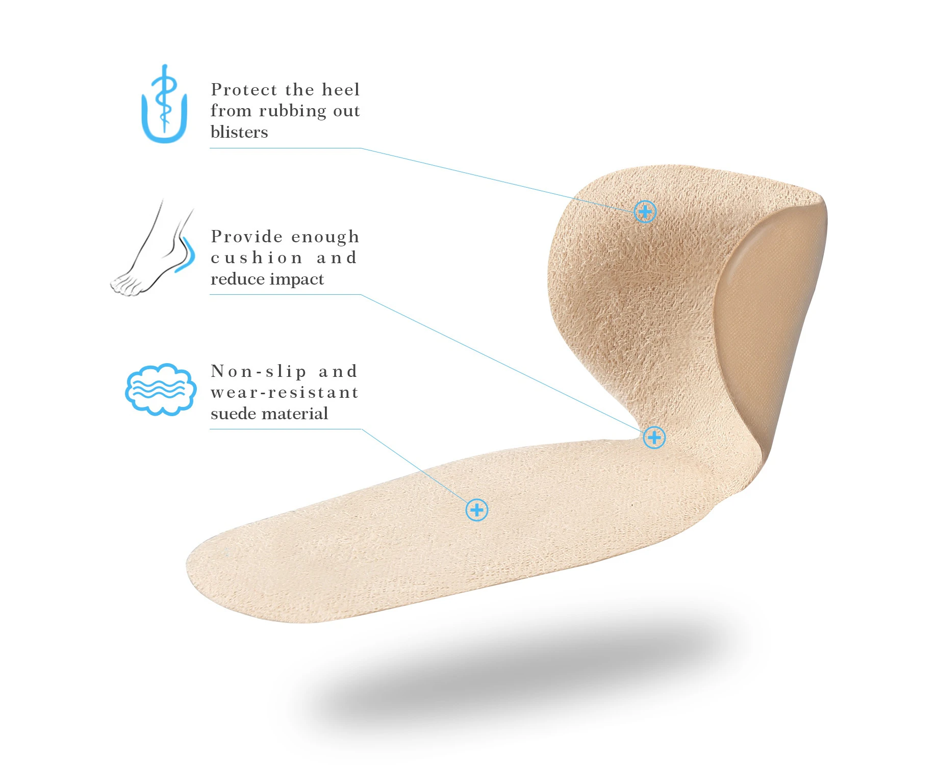 Heel Pads Grips Liners Back Heel Cushion Insoles For High Heels Blisters, 2 Pairs Fashion