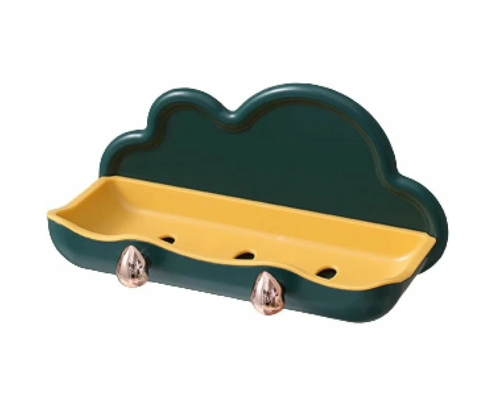 Double-layer drain soap dish, creative cloud-shaped wall-mounted soap dish, punch-free soap dish for bathroom